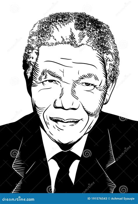 Nelson Mandela Madiba Cartoon Caricature Vector Illustration September
