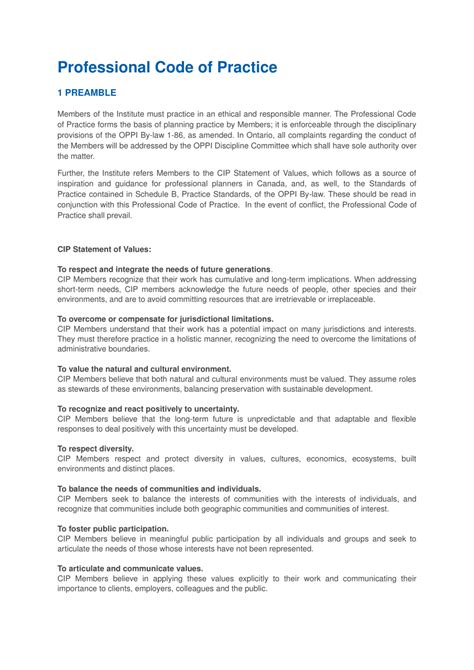 (PDF) Professional Code of Practice