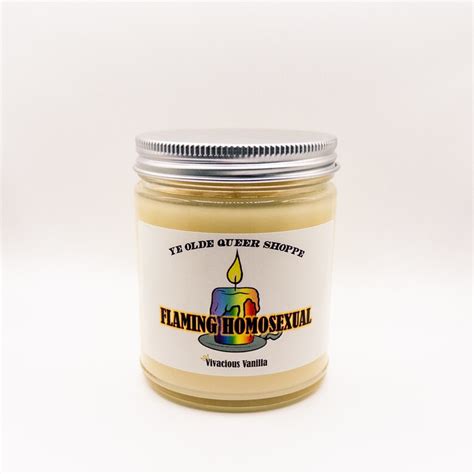 Flaming Homosexual Candle Queer Gay LGBTQ Soy Vanilla Etsy