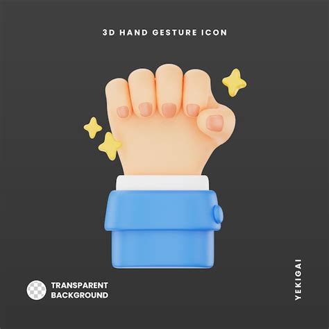 Premium PSD Clenched Fist Raised Up 3d Hand Gesture Icon