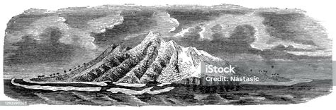 vetores de na geologia uma ilha alta ou ilha vulcanica  uma ilha de