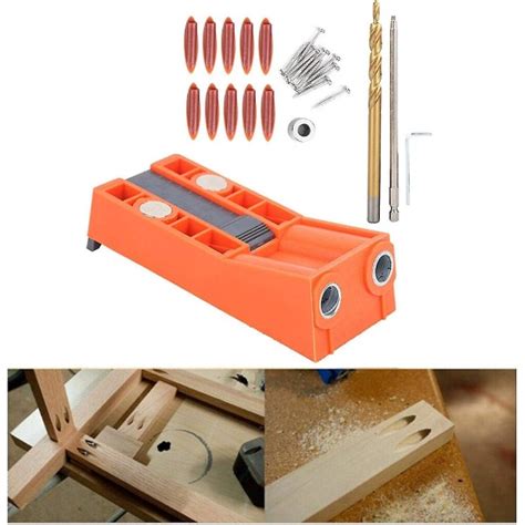 Pocket Hole Jig Kit Woodworking Slant Punch Locator Dowel Dowel