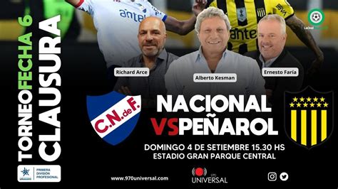 Nacional Vs PeÑarol Clasico Del FÚtbol Uruguayo 970 Universal En Vivo Youtube