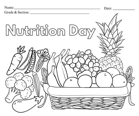 food  nutrition coloring pages