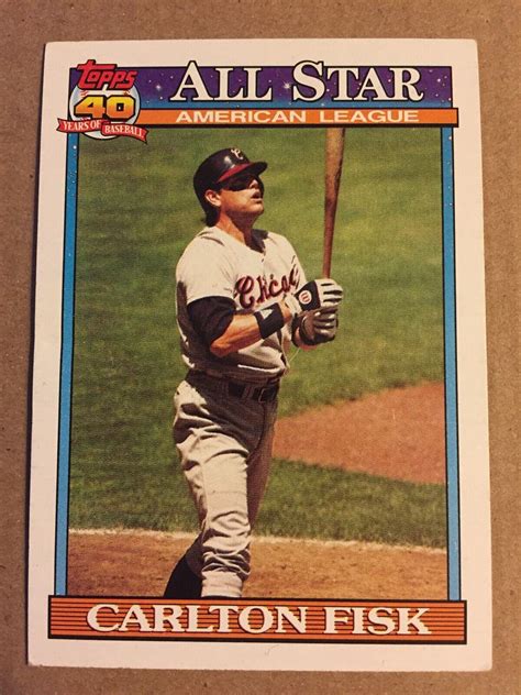 1991 Topps All Star 393 Carlton Fisk For Sale Online Ebay