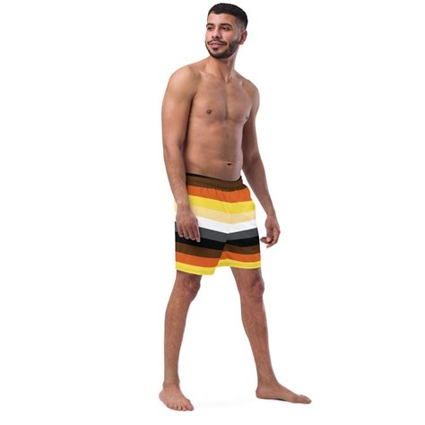 Bear Pride Swim Trunks Gay Pride Men S Swim Shorts Pride Pool Party Etsy