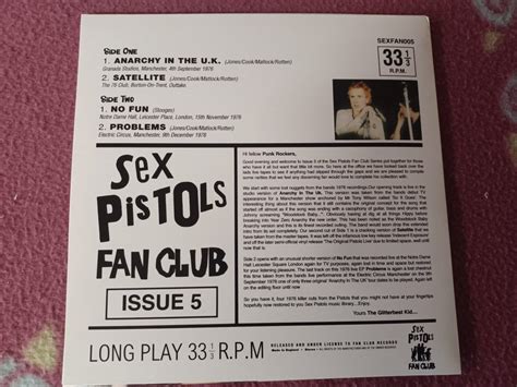 Sex Pistols The Lost Live 1976 E P Fan Clu Köp på Tradera