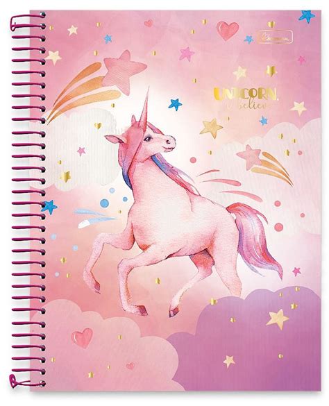 Caderno Universit Rio Mat Rias Capa Dura Unicorn I Believe Uib