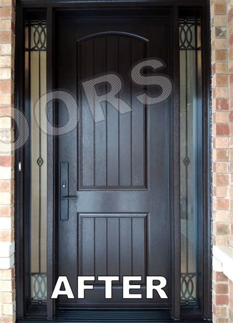 Single Charcoal Grey Entry Door With Sidelites Installation In Toronto