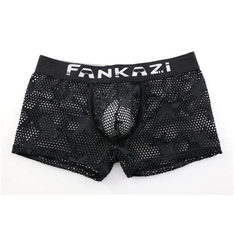 Acheter Pas Cher Sexy Hommes Sous Vêtements Gay Mesh Transparent De Boxers See Through Low Rise