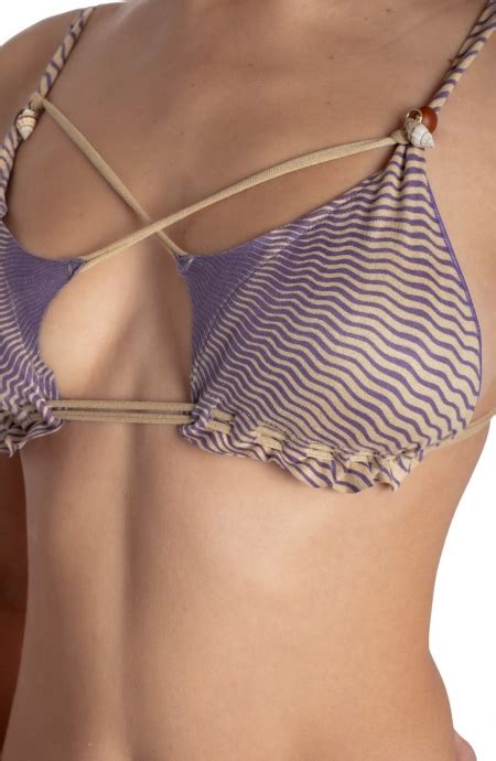 Dainetto Padded Triangle Bikini With Pearls And Shells Print Tiger Sun Size S Brief Flakes