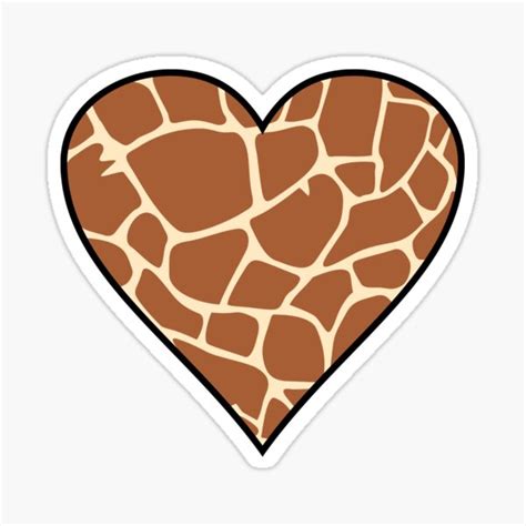 Giraffe Heart Sticker For Sale By TribaliumArt Redbubble