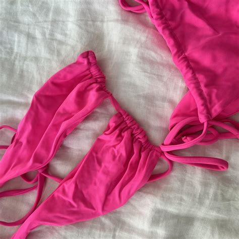 Hot Pink Pierra Swim Kini Worn Once For A Shoot Depop