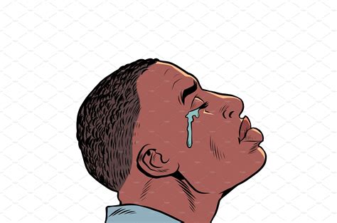 A Crying Black African American Man People Illustrations Creative