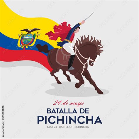 VECTORS Editable Banner For The Battle Of Pichincha Day In Ecuador