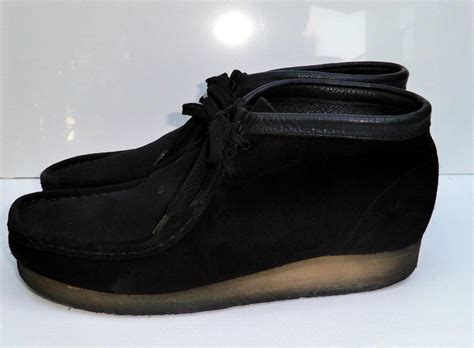 Clarks Originals Black Suede High Top Wallabees Loafers 8 M Ebay