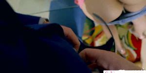 StepDad Cant Pull Out Filling Asian Teen Pussy Right Next To Mom S E