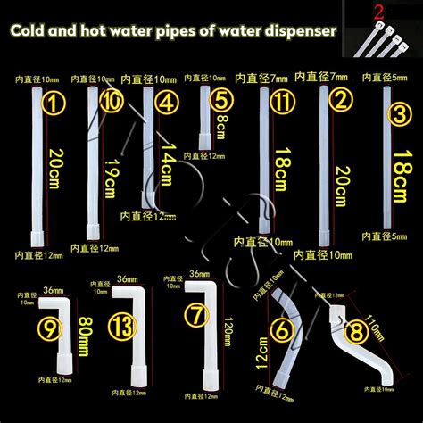 Free Shipping Water Dispenser Accessories Straight Pipe Plug Elbow Silicone Hose Hot And Cold