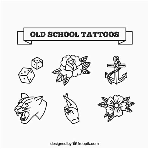 Free Vector Old School Tattoo Collection