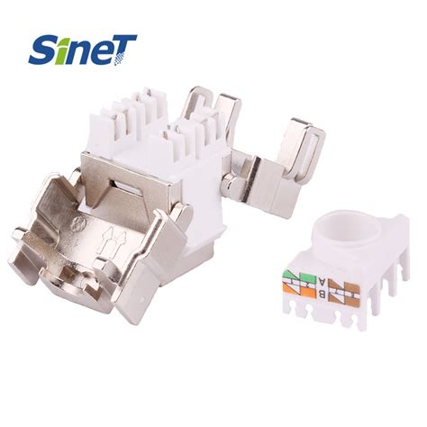 Toolless Shielded 180 Degree Cat5 Keystone RJ45 Modular Jack STP FTP