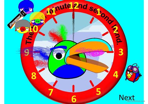 Hands on a Clock Animated with sound: English ESL powerpoints