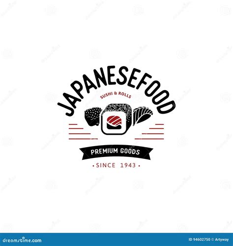 Vector Logo And Emblem For Restaurants Of Japanese Food In A Retro