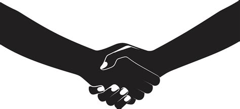 Monochrome Partnership Black Handshake Graphic Solidarity Gesture