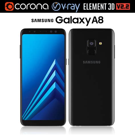Samsung Galaxy A8 Black 3D model | CGTrader