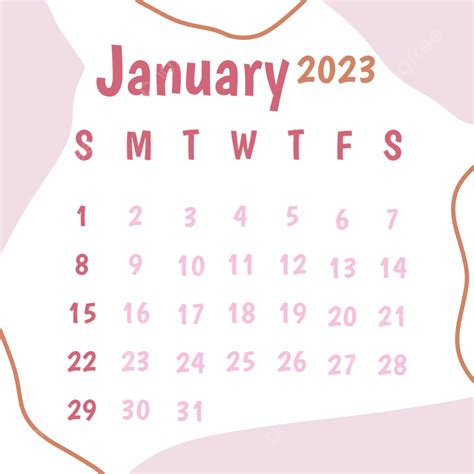 Monthly Calendar Png Picture Cute Pink Calendar Monthly January