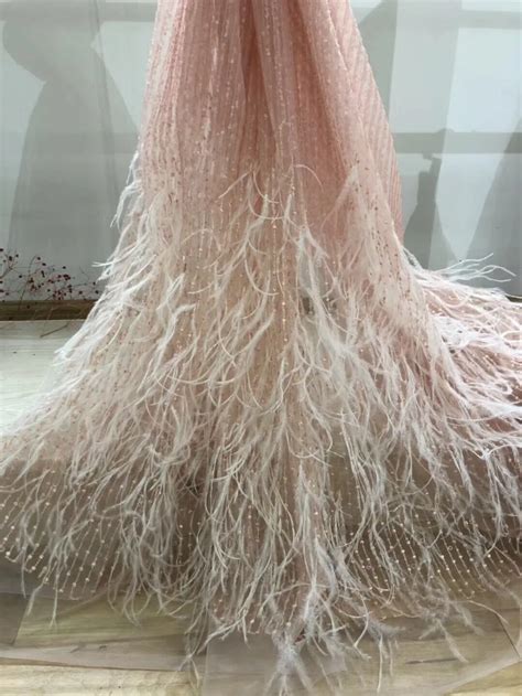 African Tulle Feather Comfortable Lace Fabric 2018 French Lace Fabric