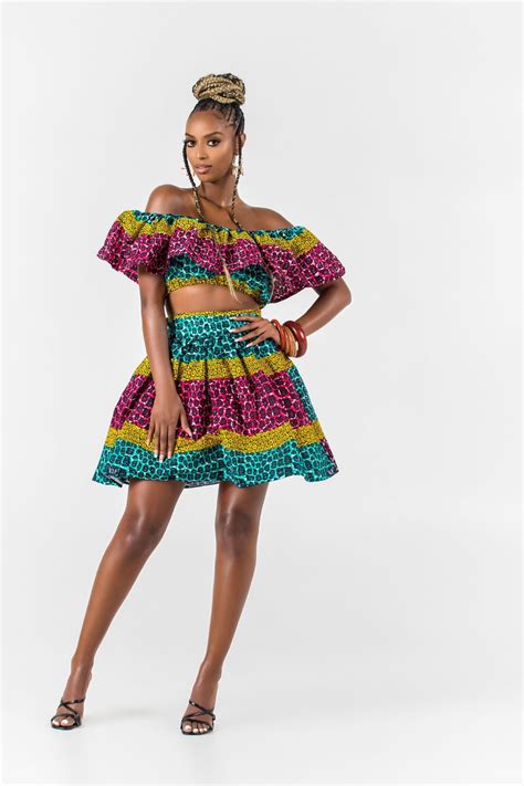 African Print Linajah Skirt Grass Fields African Print Skirt