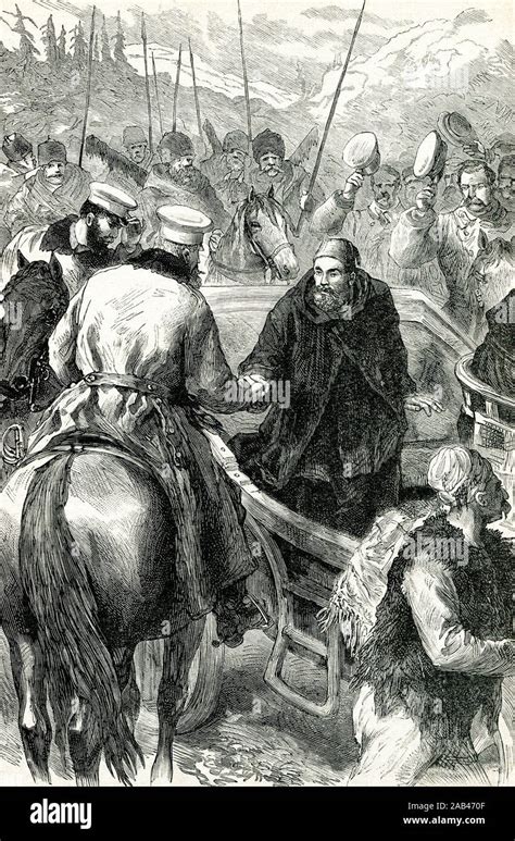 Osman Pasha On The Way From Pleven Plevna Engraving Of The 19th