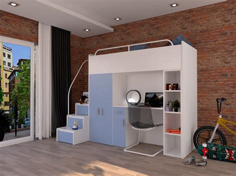 Купить ДВУХЪЯРУСНАЯ КРОВАТЬ С ПИСЬМЕННЫМ СТОЛОМ, КНИЖНЫМИ ПОЛКАМИ ШКАФ ...