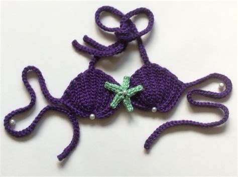 Crochet Seashell Mermaid Top Shell Bikini Costume Hawaiian Etsy
