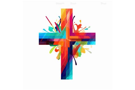 Svg Colorful Christian Cross Vector Illu Gráfico Por Lofianimations