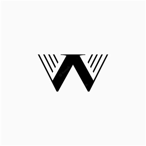 Premium Vector | Black and white letter vw logo design