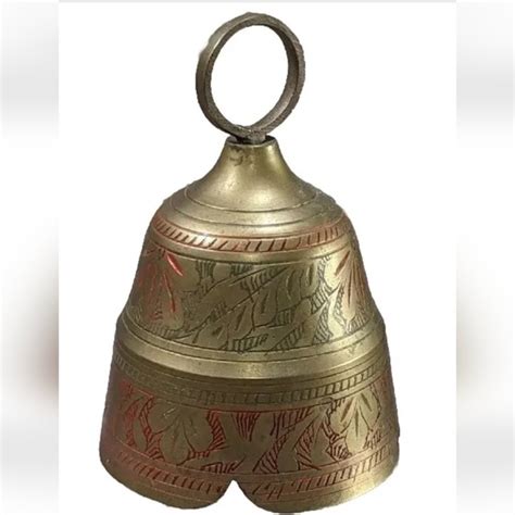 Bells Of Sarna Accents Vintage Bells Of Sarna India Brass Etched