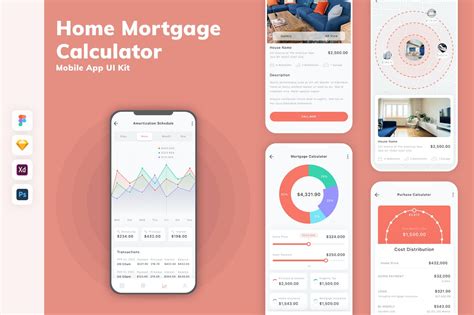房屋抵押贷款计算器手机app Ui Kit Sketch Fig Xd Psd 云瑞设计