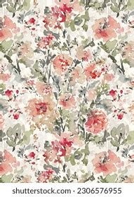 Seamless Pattern Watercolor Vintage Bouquet Tender стоковая