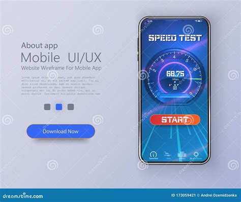 Design Of Mobile App Ui Ux Gui Internet Speed Test Smartphone
