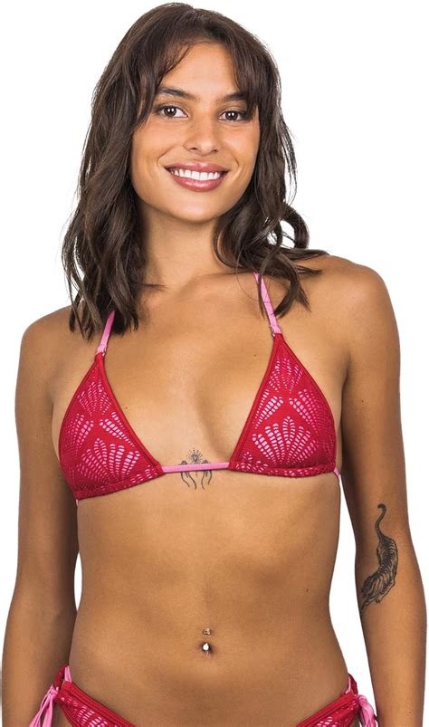 Amazon Wicked Weasel Coral Lace Tri Top Bikini Clothing Shoes Jewelry