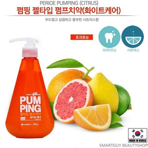PERIOE 46cm PumPing Gel Type CITRUS Toothpaste ยาสีฟันเนื้อเจลทำความ ...