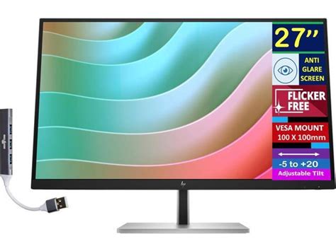 HP E-Series G5 Conferencing & Docking Monitor — 27" 4K UHD (3840x2160) HDR400 IPS (VESA-NOSTAND / 5YR-ADV) (E-G5-27UHD-VESA-NOSTAND-5YR-ADV)