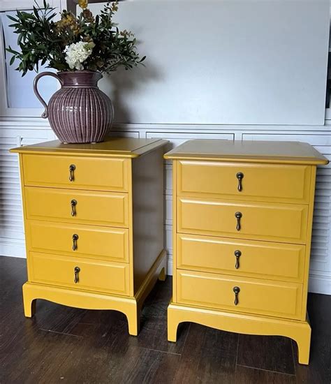 Oh Dijon! Oh so beautiful mustard yellow coloured four drawer bedside ...