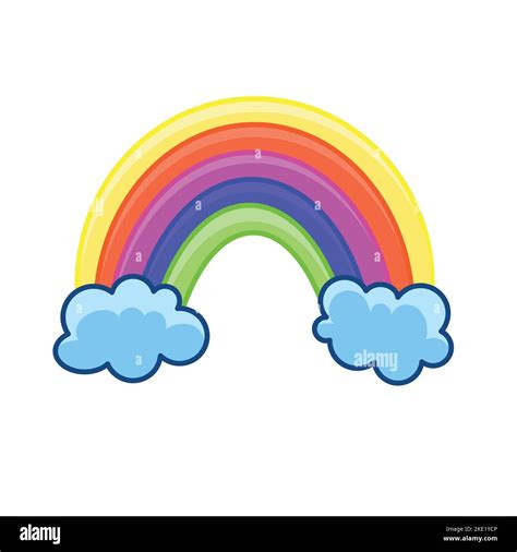 A Clipart Of A Rainbow With Clouds Stock Vector Image And Art Alamy