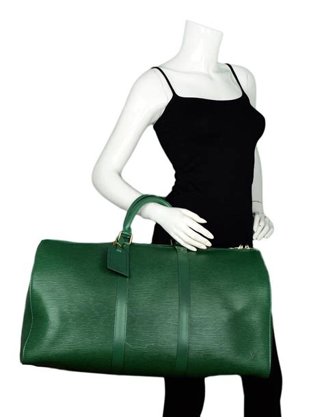 Louis Vuitton Green Epi Leather Keepall 50 Duffle Bag At 1stdibs Louis Vuitton Green Duffle