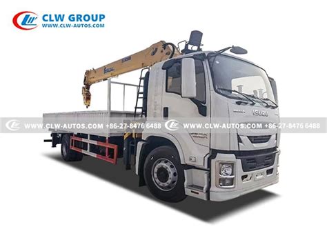 China Isuzu 4x 10 Tons Straight Boom Crane Truck Manufacturers