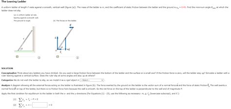 Solved The Leaning Ladder A Uniform Ladder Of Length And Rests