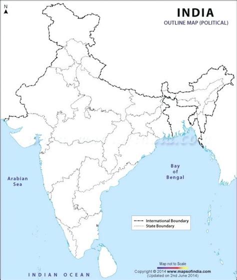 printable india political map political map  india outline  size