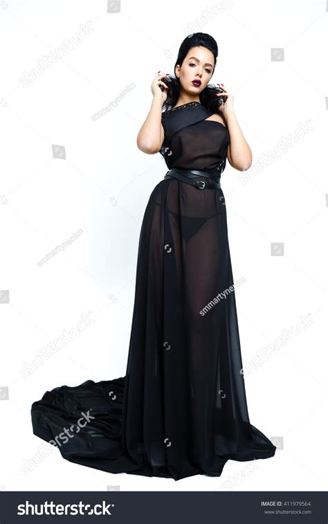 Beautiful Naked Woman Wearing Transparent Black Stock Photo 411979564 Shutterstock